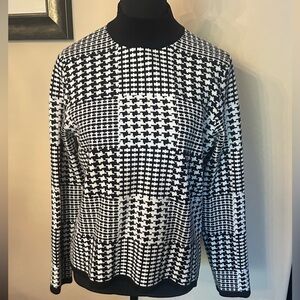 Black and White Houndstooth Sweater